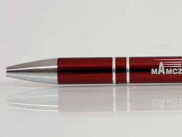 Metalowy Długopis Trendy bordowy z grawerem laserowym.